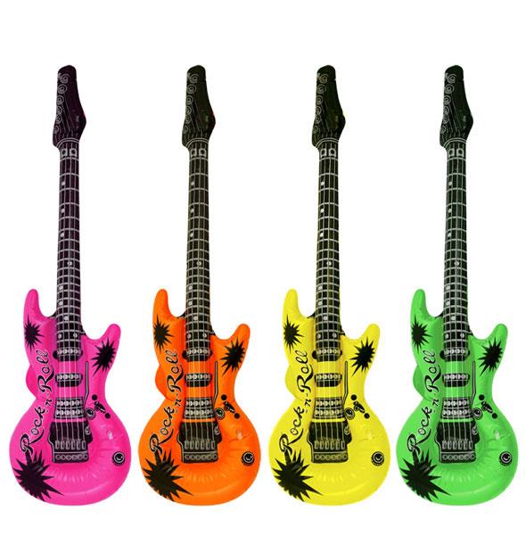 12 Inflatable Guitars 106cm - Assorted Colours