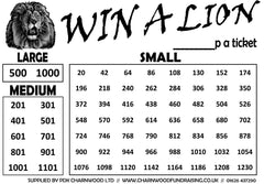 Lions Soft Toy Tombola Game - Full Set