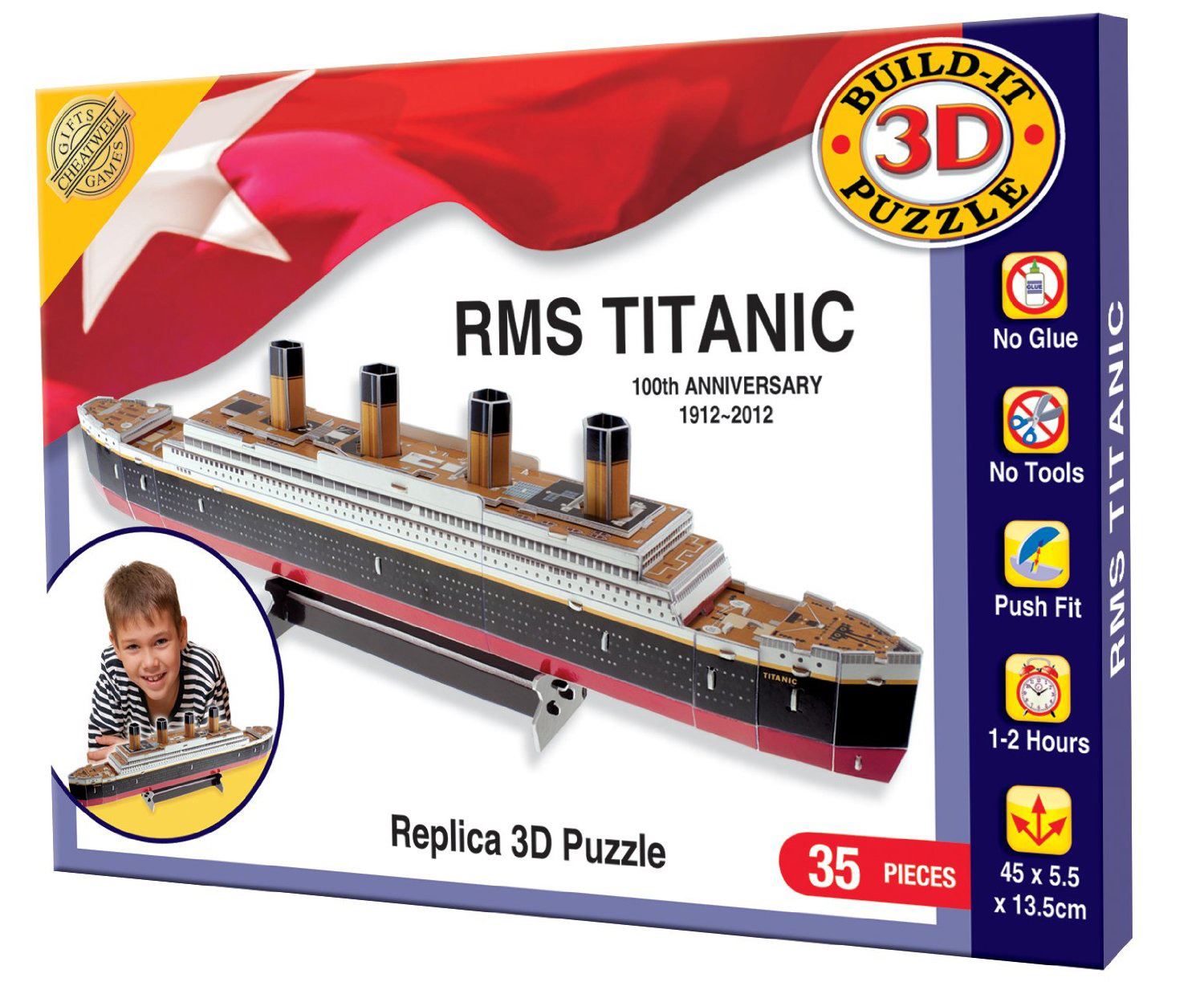 Build Your Own 3D Puzzle Model Kit - RMS Titanic (43 Pieces) - 02323