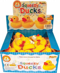 24 Squeezy Rubber Ducks 5cm - Yellow