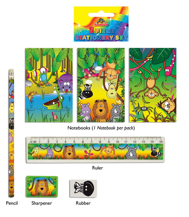 Jungle 5-Piece Stationery Set