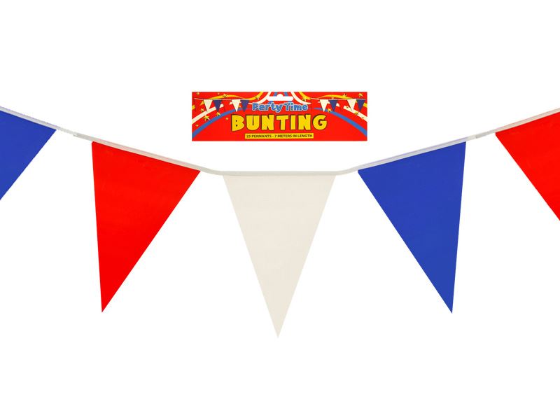 Red, White and Blue PVC Bunting 7m