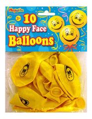 10 Happy Face Balloons