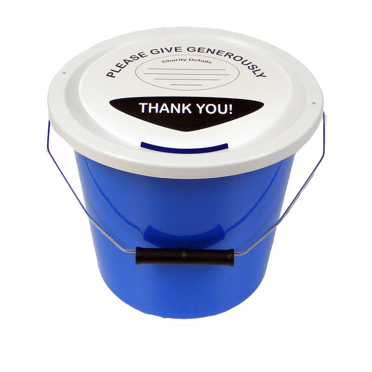 Charity Collection Bucket with Lids, Labels and Ties – Charnwood ...