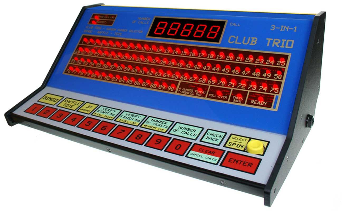 Club Trio Combined Bingo, Raffle & Tote Number Selector