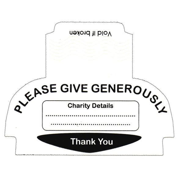 10 Security Seals / Labels for Square Charity Collection Boxes