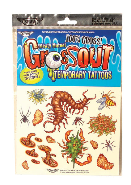 Pack of 12 Gross-Out Temporary Tattoos